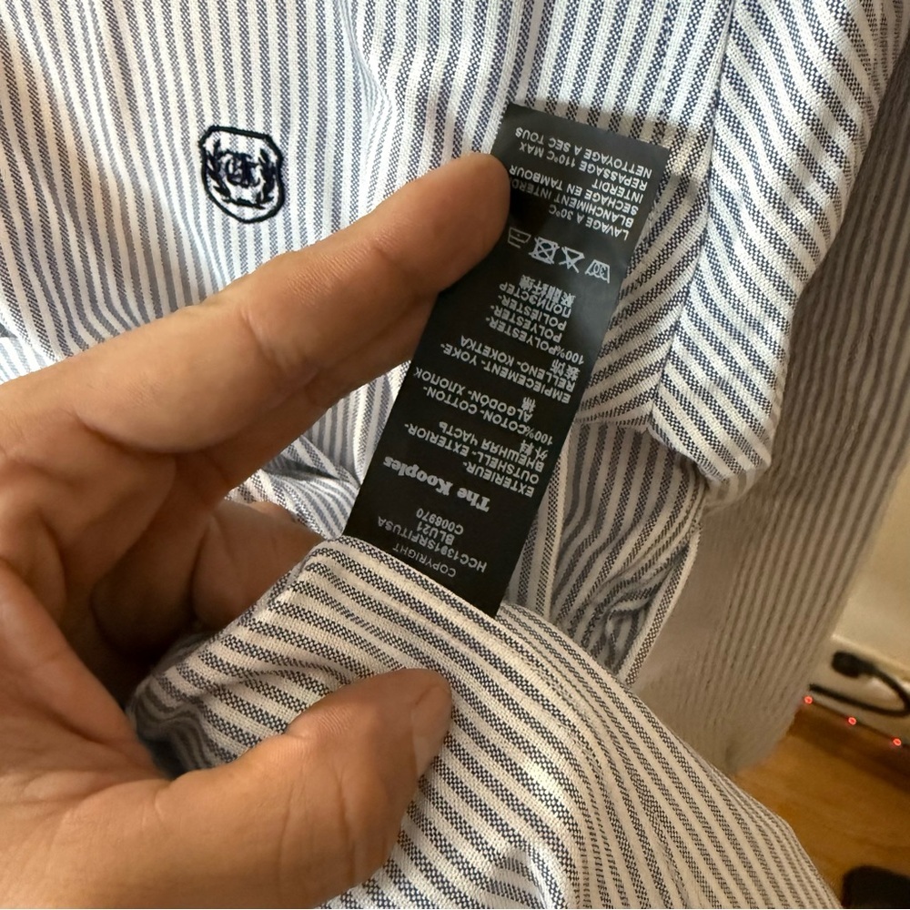 The Kooples Light Blue Striped Button Down Shirt - Picture 7 of 12